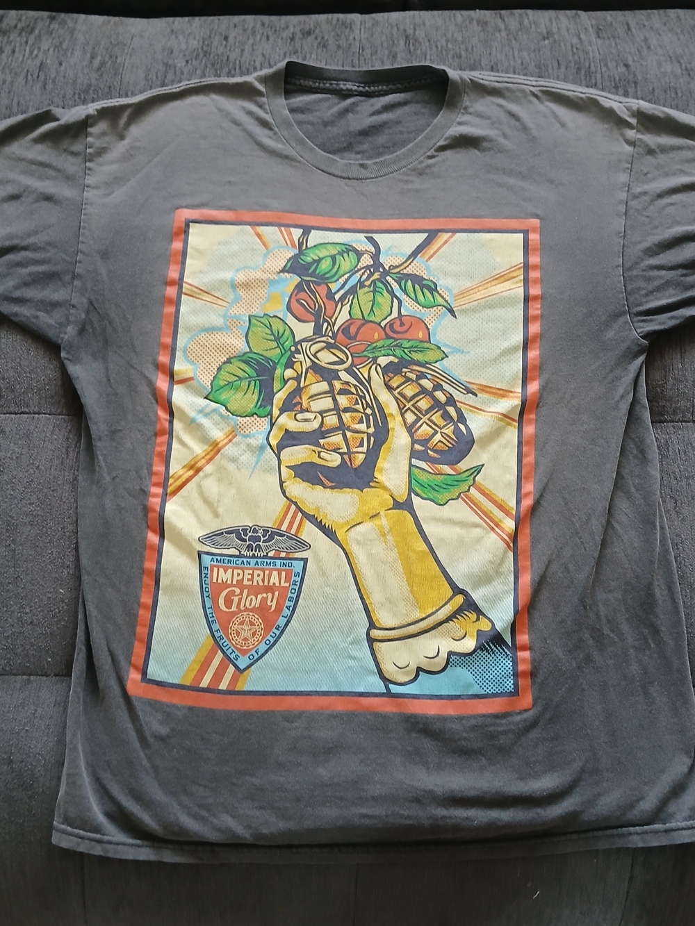 Gray Tshirt With Grenade